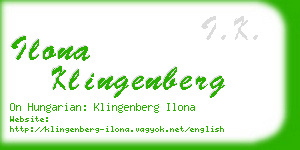 ilona klingenberg business card